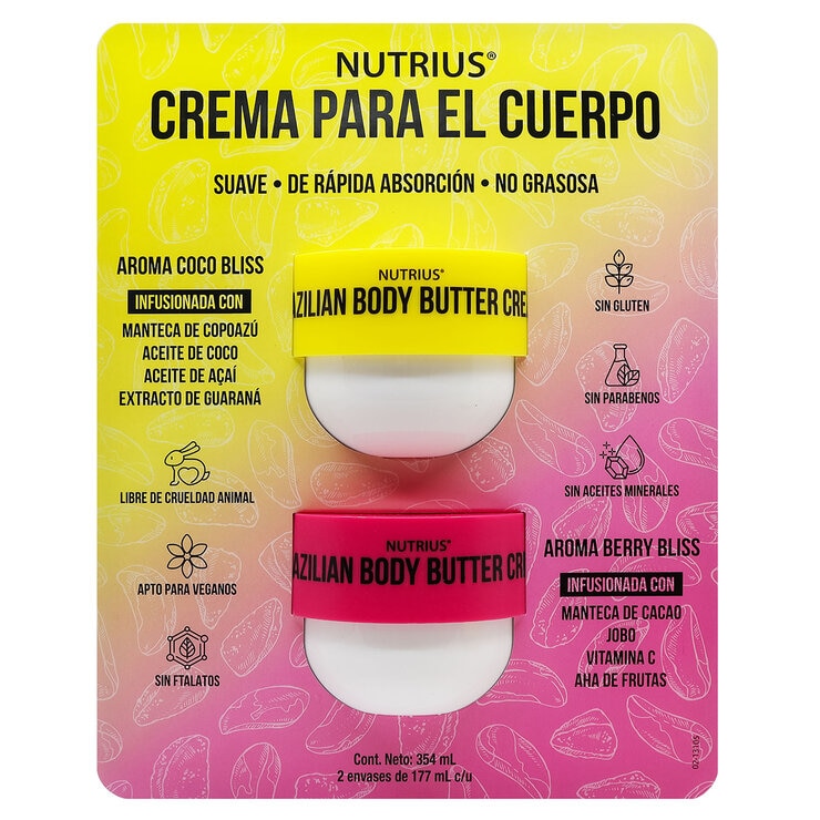 Nutrius Crema para el Cuerpo 2 envases de 177 mL c/u — Imagen 1 de 3