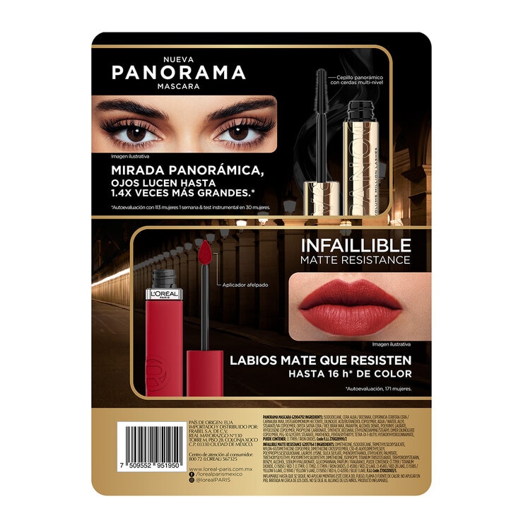 L'Oréal Panorama Máscara de Pestañas + Labial Líquido — Imagen 3 de 4