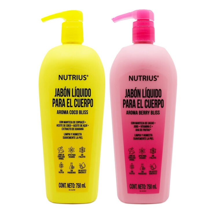 Nutrius Jabón Líquido para el Cuerpo 2 envases de 750 mL c/u — Imagen 2 de 4