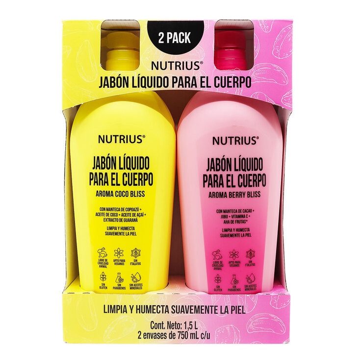 Nutrius Jabón Líquido para el Cuerpo 2 envases de 750 mL c/u — Imagen 1 de 4