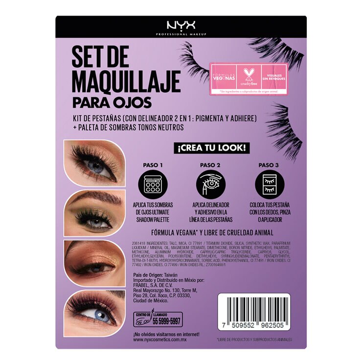 NYX Holidays Pack, Sombras + Pestñas Postizas y Delineador Adhesivo — Imagen 2 de 4
