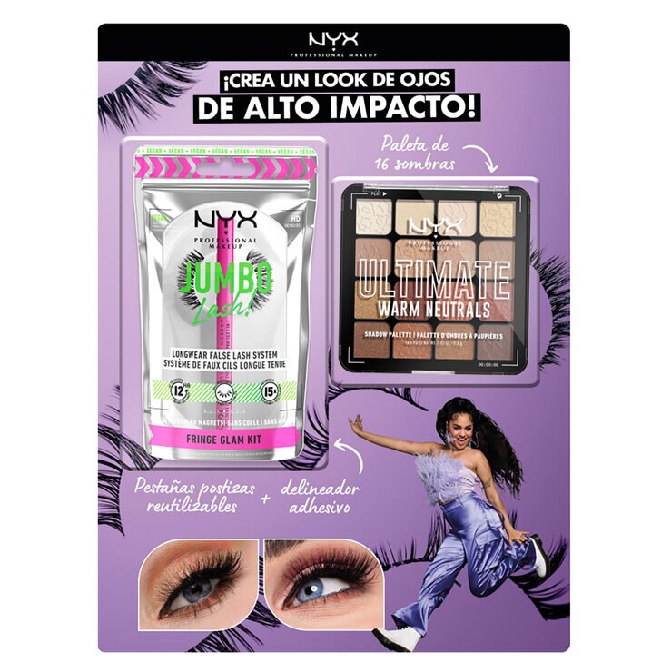 NYX Holidays Pack, Sombras + Pestñas Postizas y Delineador Adhesivo — Imagen 1 de 4