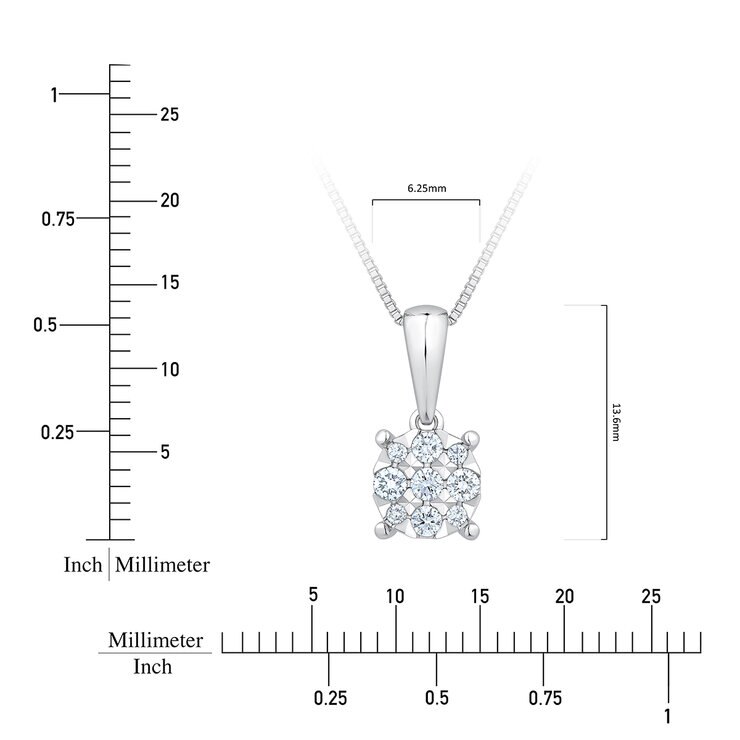 Dije de Diamantes, 0.15ctw, Corte Redondo, Oro Blanco de 14k — Imagen 2 de 4