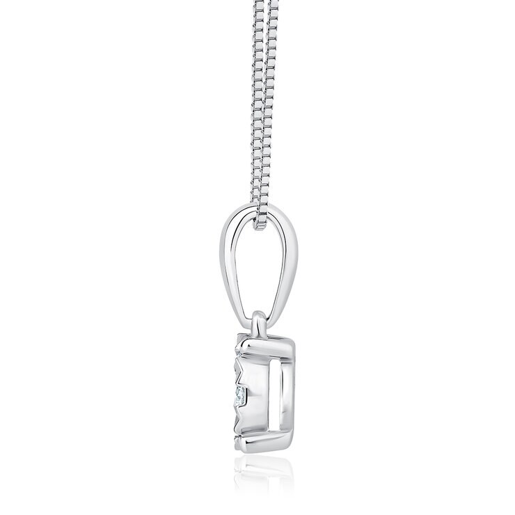 Dije de Diamantes, 0.15ctw, Corte Redondo, Oro Blanco de 14k — Imagen 3 de 4