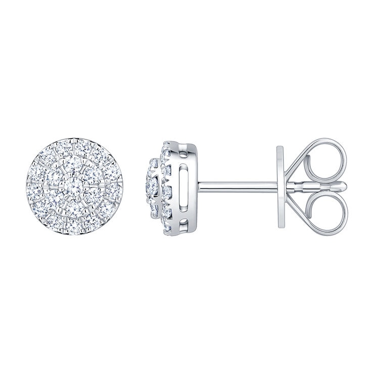 Aretes de Diamantes, 0.30ctw, Corte Redondo, Oro Blanco de 14Kt — Imagen 3 de 4
