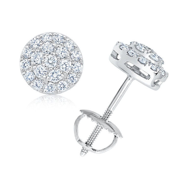 Aretes de Diamantes, 0.30ctw, Corte Redondo, Oro Blanco de 14Kt — Imagen 4 de 4