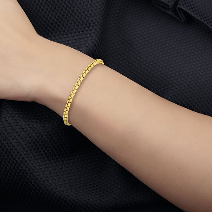 Pulsera para dama, Oro Amarillo de 14K de 19.05cm — Imagen 3 de 4