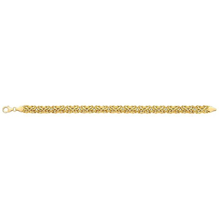 Pulsera Bizantina Pulida para Dama, Oro Amarillo de 14K de 19.05cm — Imagen 4 de 4