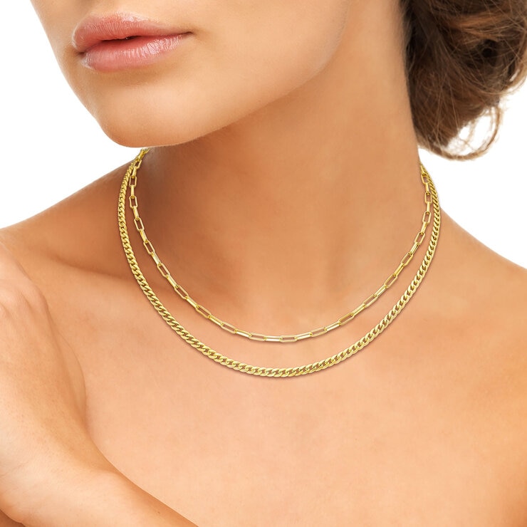 Collar de 2 Hileras para Dama, 45.72cm, Oro Amarillo de 14k — Imagen 4 de 4