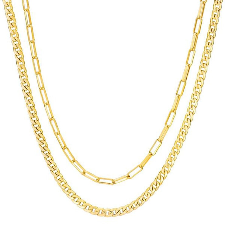 Collar de 2 Hileras para Dama, 45.72cm, Oro Amarillo de 14k — Imagen 1 de 4
