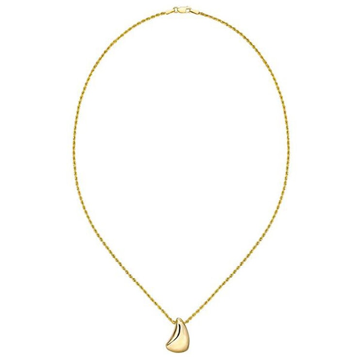 Collar de Cadena de Cuerda con Forma de Lágrima Pulida, Oro Amarillo de 14K — Imagen 1 de 4