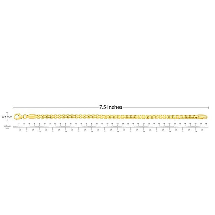 Pulsera para dama, Oro Amarillo de 14K de 19.05cm — Imagen 4 de 4