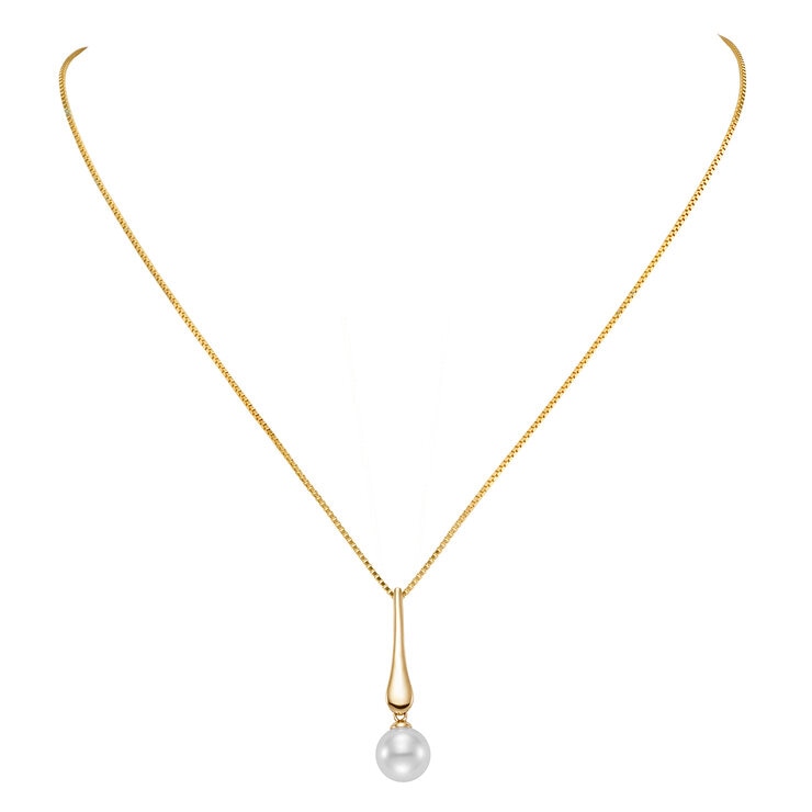 Collar de Perla Cultivada, 8-8.5mm, Oro Amarillo de 14K — Imagen 2 de 4