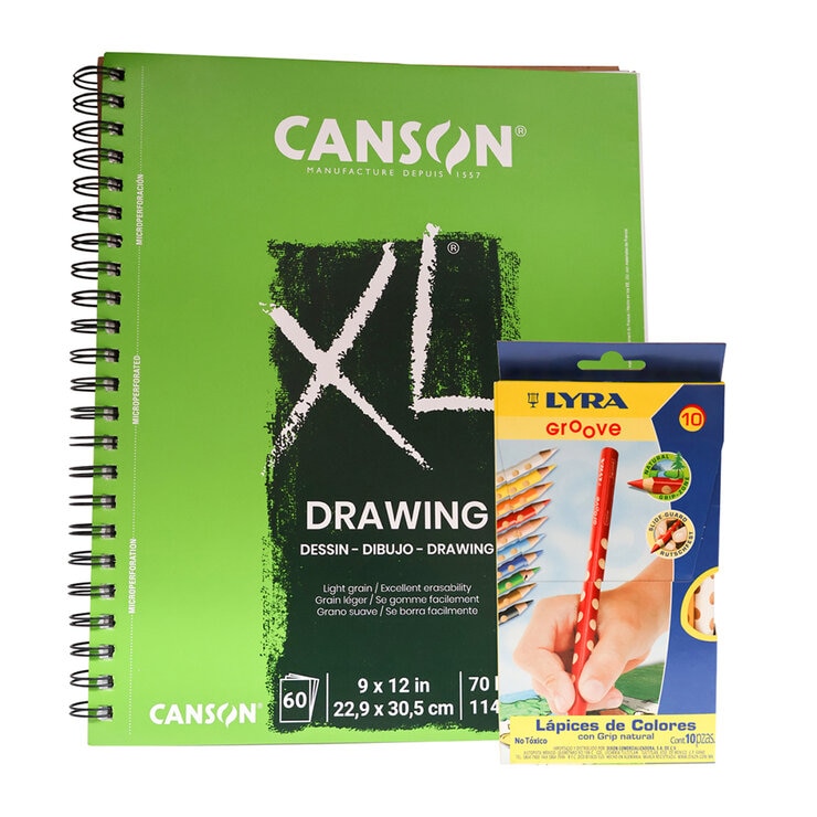 Cuaderno Canson XL Drawing + Colores Lyra Groove Grip — Imagen 1 de 3