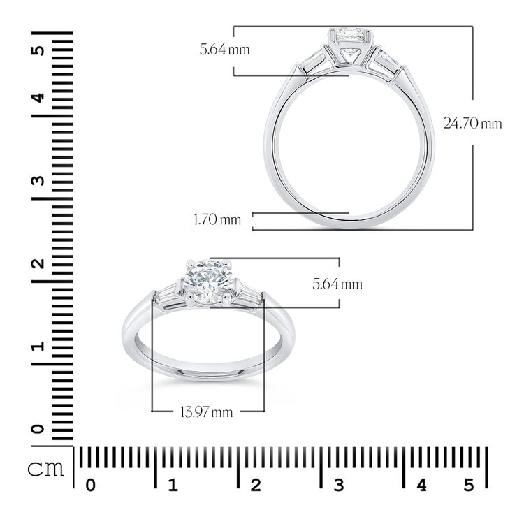 Anillo, 1.16ctw Diamantes, en Platino — Imagen 3 de 4