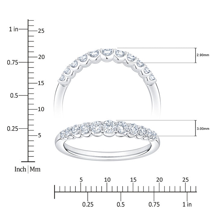 Anillo, 0.35ctw Diamantes, de Oro Blanco 14K — Imagen 2 de 4