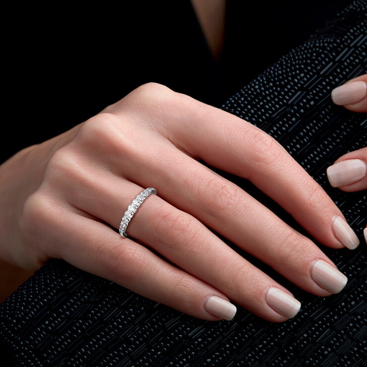 Anillo, 0.35ctw Diamantes, de Oro Blanco 14K — Imagen 4 de 4
