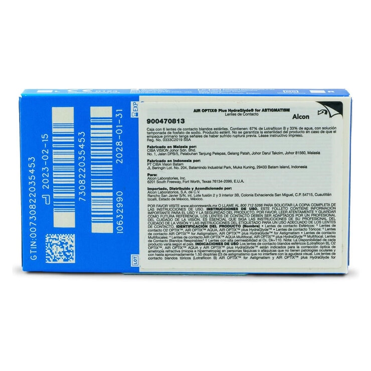 Air Optix Plus HydraGlyde Lentes de Contacto para Astigmatismo 6 Lentes — Imagen 2 de 3