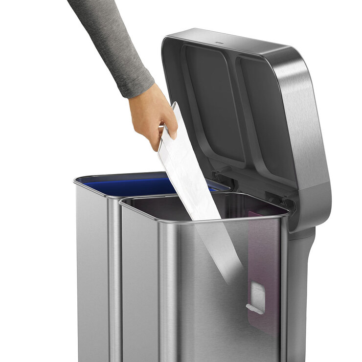 Simplehuman, Bote de basura doble 58 L — Imagen 2 de 4