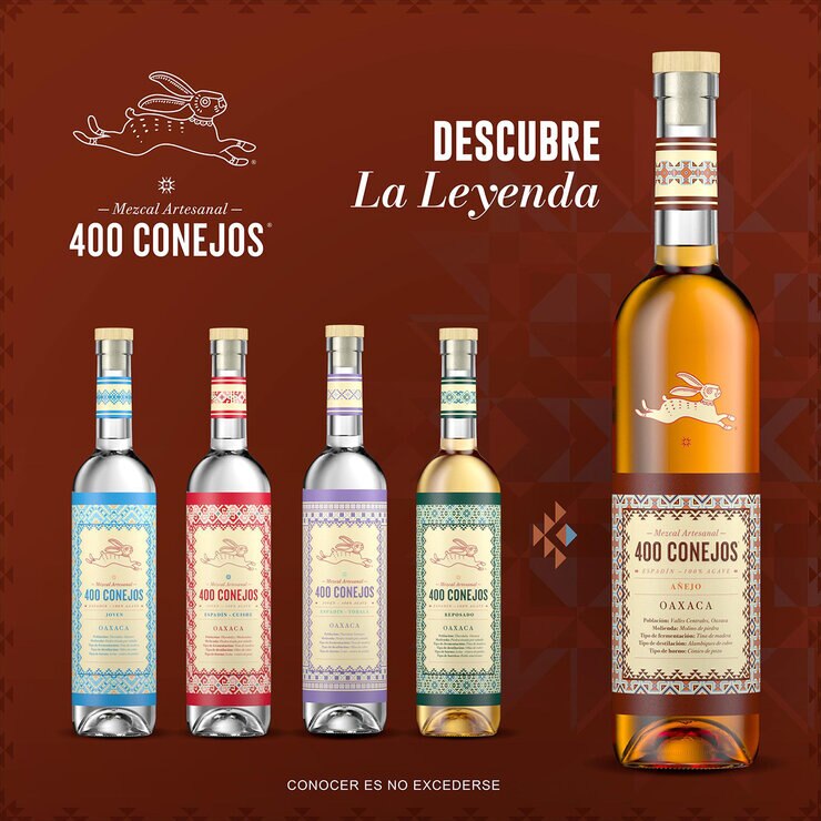 Mezcal 400 Conejos Añejo 700ml — Imagen 2 de 4