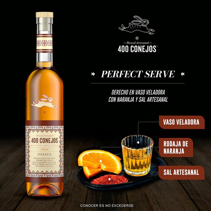 Mezcal 400 Conejos Añejo 700ml — Imagen 4 de 4