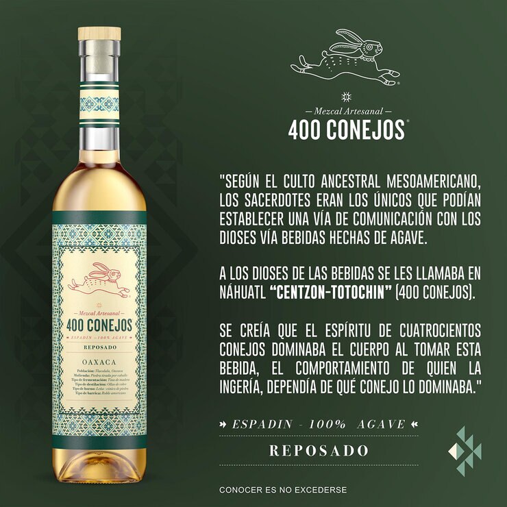 Mezcal 400 Conejos Reposado 700ml — Imagen 2 de 4