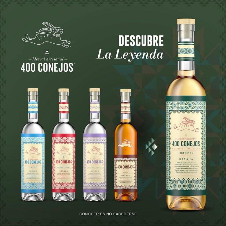 Mezcal 400 Conejos Reposado 700ml — Imagen 3 de 4