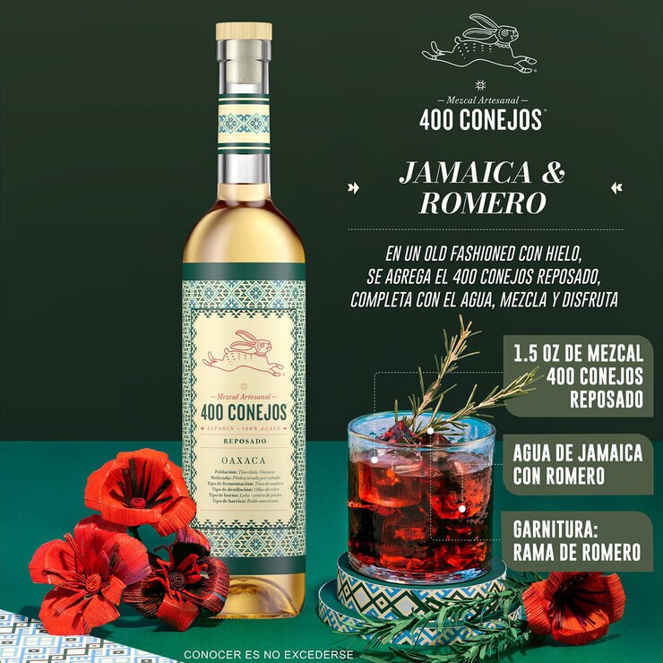 Mezcal 400 Conejos Reposado 700ml — Imagen 4 de 4