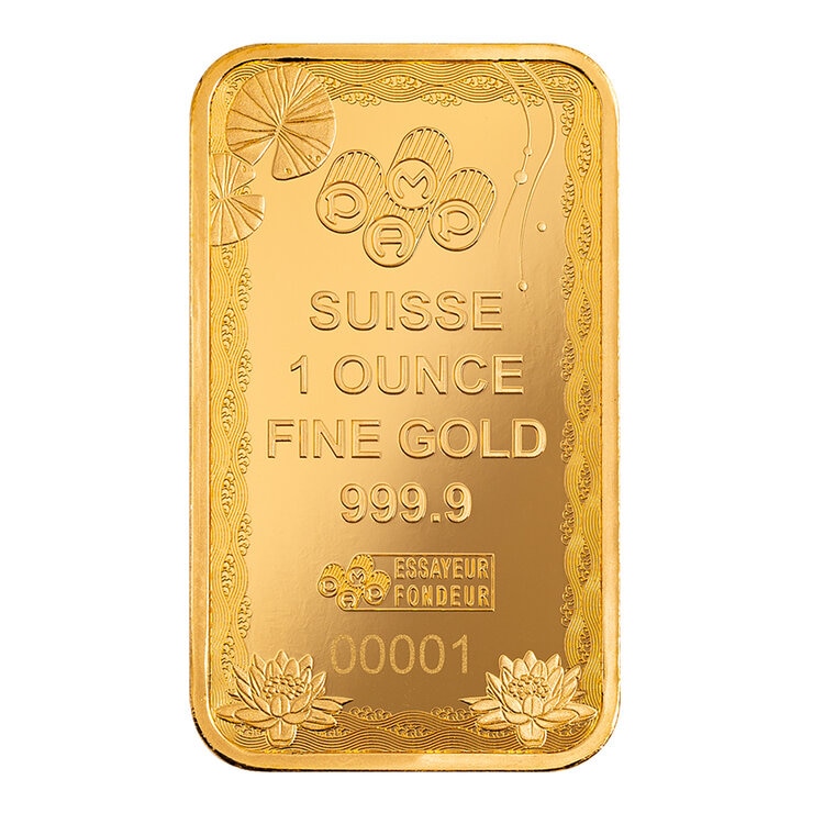 Lingote de Oro 1 oz troy PAMP, Buena Suerte Koi Fish — Imagen 2 de 4