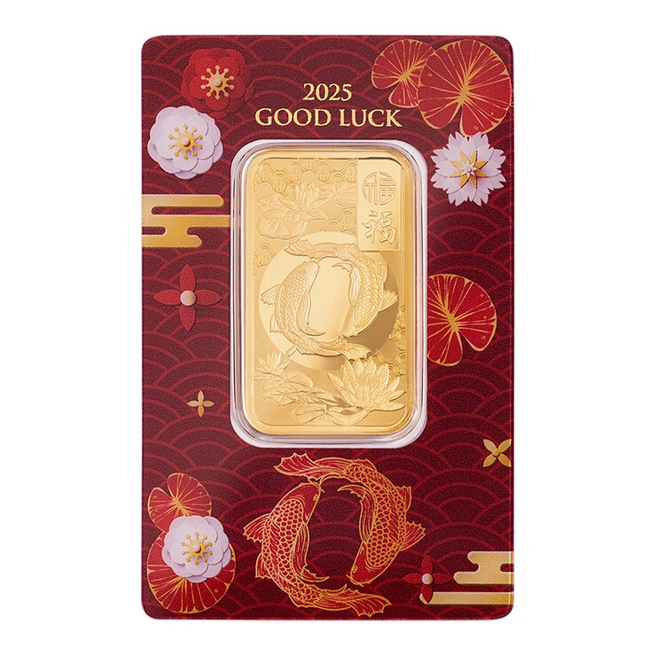Lingote de Oro 1 oz troy PAMP, Buena Suerte Koi Fish — Imagen 1 de 4