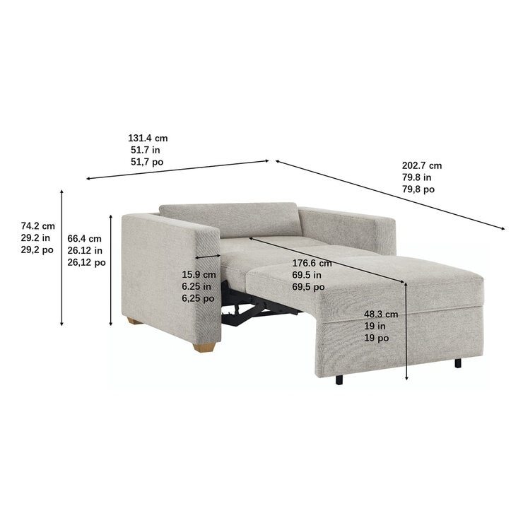 Thomasville, Dillard, Sillón convertible de tela — Imagen 3 de 4