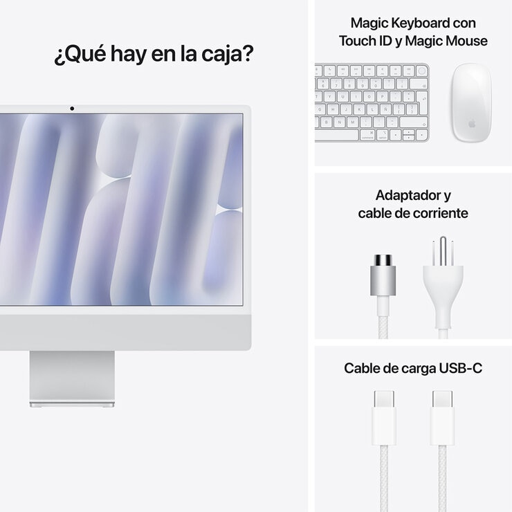 Apple iMac 24" 512GB 4.5K Chip M4 Plata CPU de 10 Núcleos GPU de 10 Núcleos Memoria Unificada de 24GB — Imagen 3 de 4