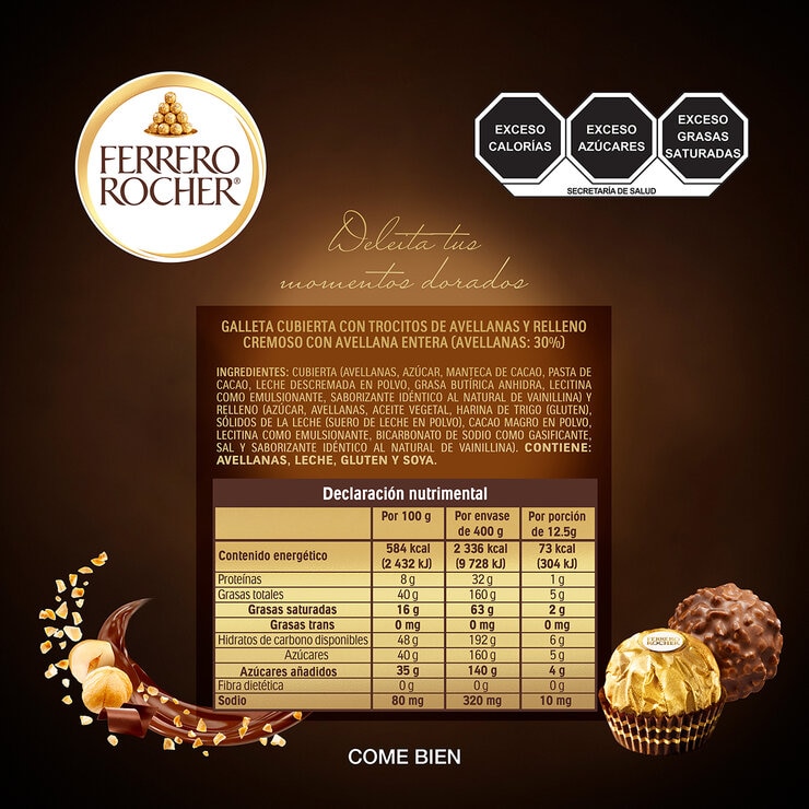 Ferrero Rocher Chocolates Surtidos 32 pzas de 12.5 g — Imagen 2 de 4