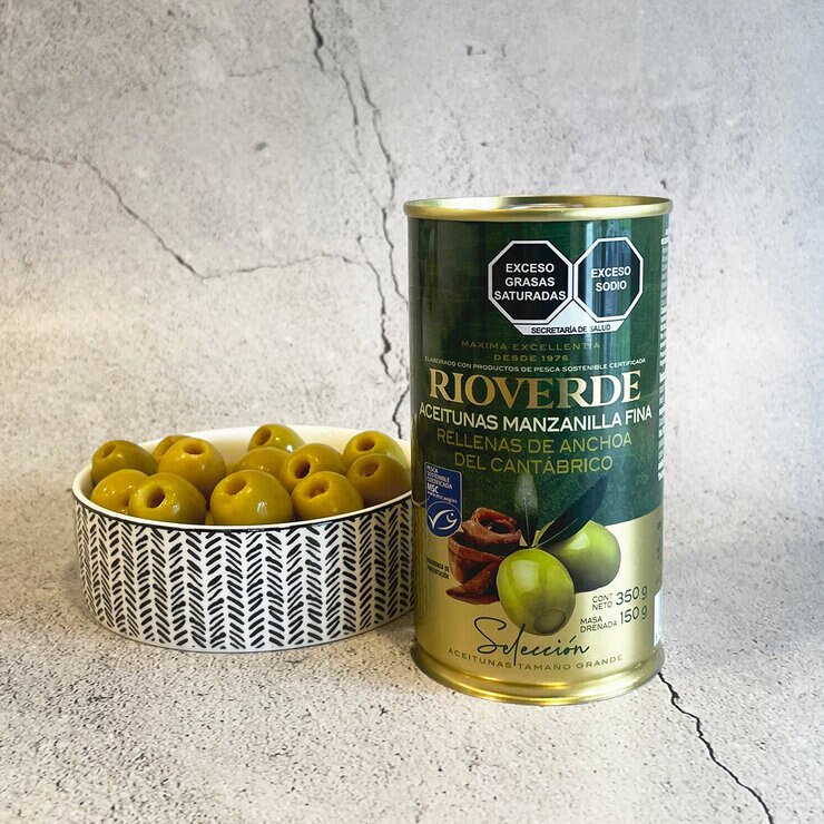Rioverde Aceitunas Rellenas de Anchoa del Cantábrico 6 pzs de 350 g — Imagen 2 de 4