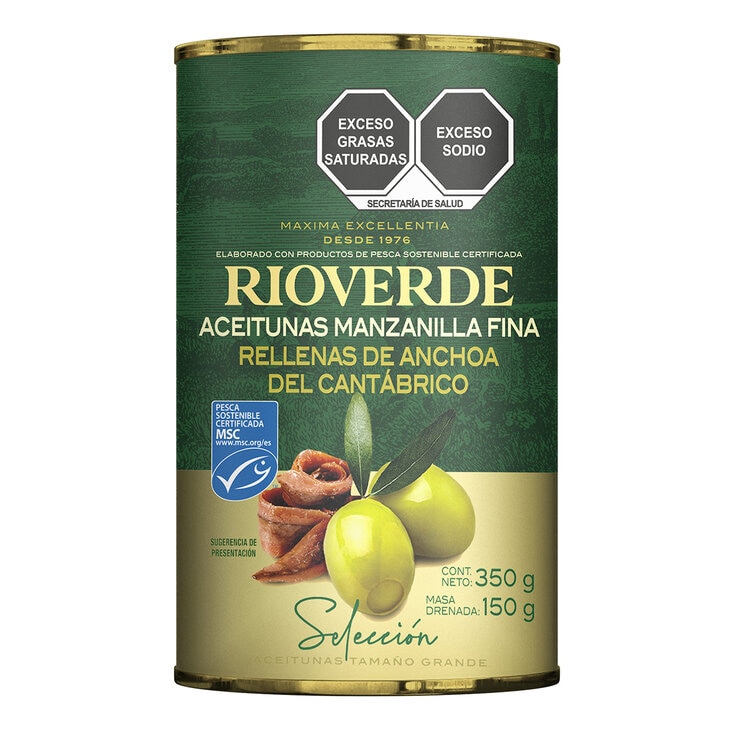 Rioverde Aceitunas Rellenas de Anchoa del Cantábrico 6 pzs de 350 g — Imagen 3 de 4
