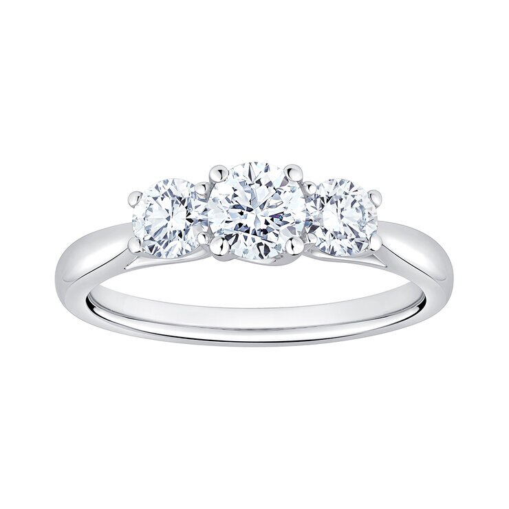 Anillo, 1.00ctw Diamantes, Oro Blanco de 14K