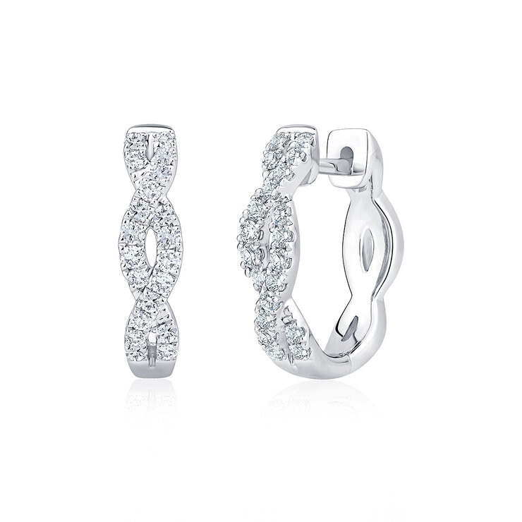 Aretes de Diamantes, 0.30ctw, Oro Blanco de 14K — Imagen 1 de 4