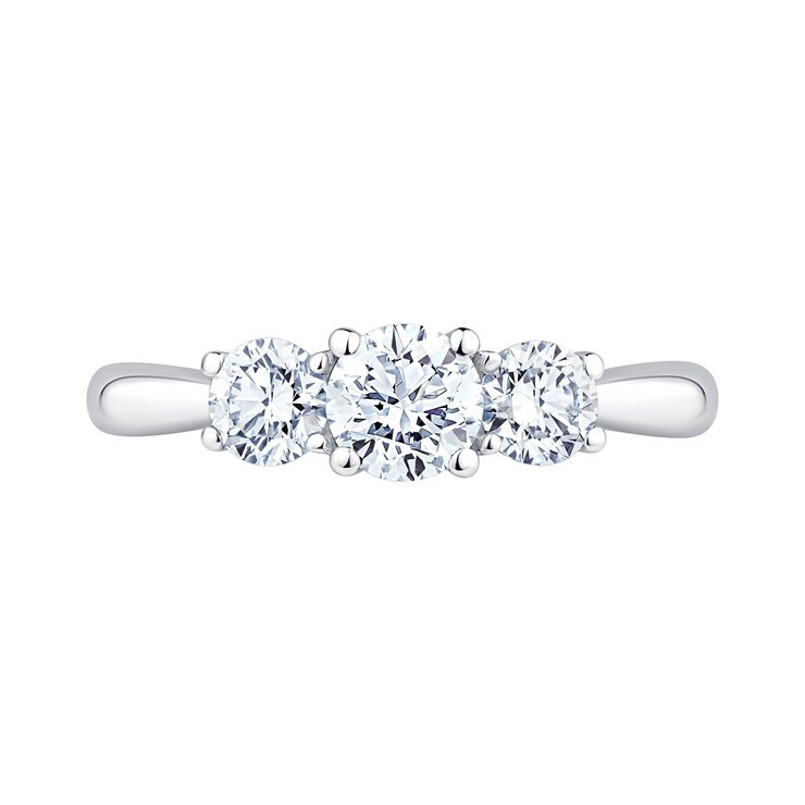 Anillo, 1.00ctw Diamantes, Oro Blanco de 14K — Imagen 2 de 4