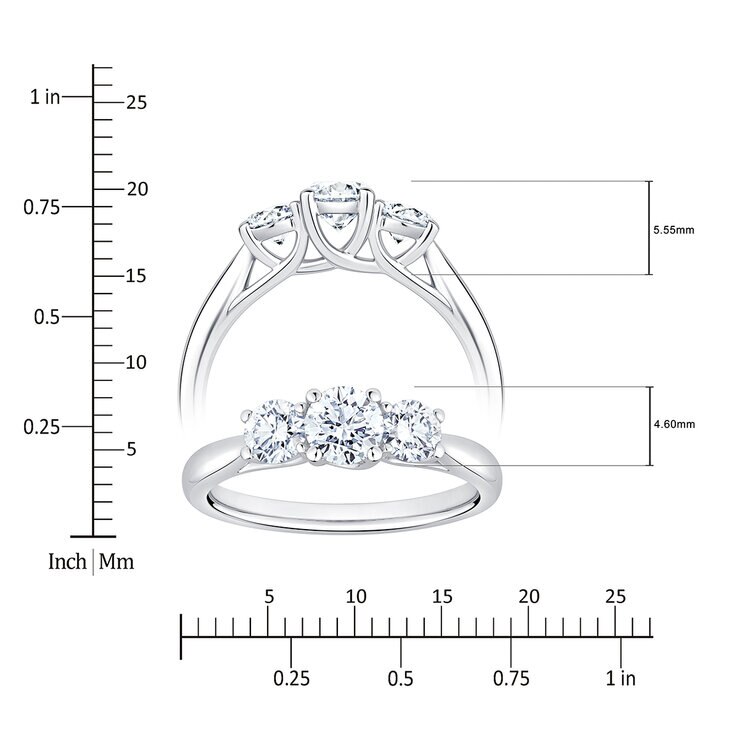 Anillo, 1.00ctw Diamantes, Oro Blanco de 14K — Imagen 4 de 4