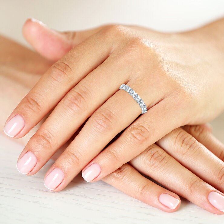 Anillo, 0.50ctw Diamantes, de Oro Blanco 14K — Imagen 2 de 4