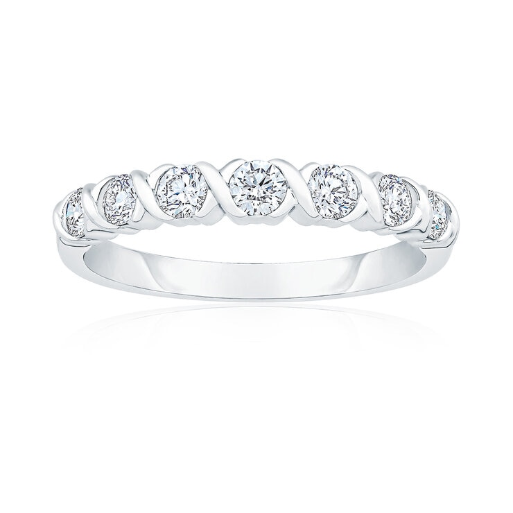 Anillo, 0.50ctw Diamantes, de Oro Blanco 14K — Imagen 1 de 4