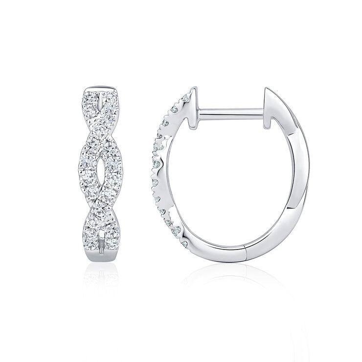 Aretes de Diamantes, 0.30ctw, Oro Blanco de 14K — Imagen 4 de 4