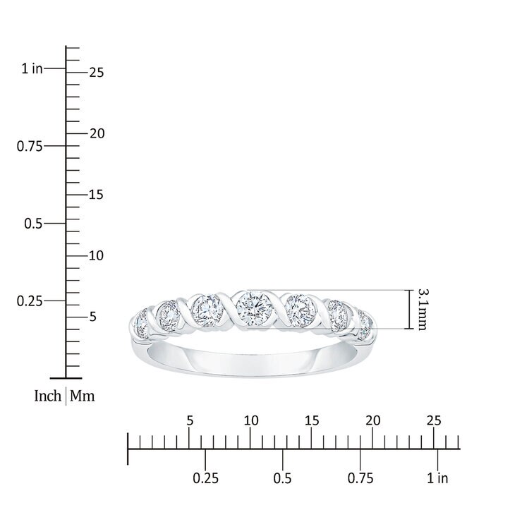 Anillo, 0.50ctw Diamantes, de Oro Blanco 14K — Imagen 4 de 4