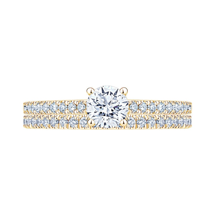 Anillo, 0.90ctw Diamantes, Oro Amarillo de 14K — Imagen 3 de 4