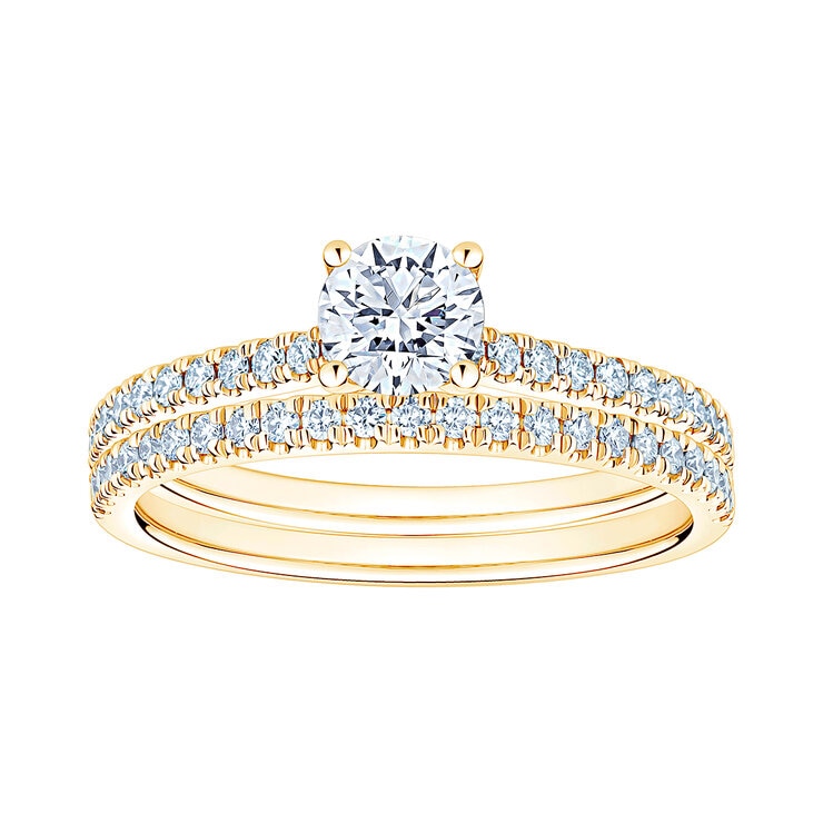 Anillo, 0.90ctw Diamantes, Oro Amarillo de 14K — Imagen 1 de 4