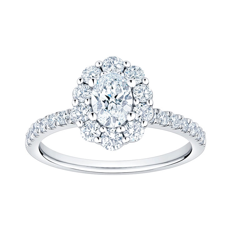 Anillo de Novia, 1.20ctw Diamantes, Oro Blanco 14kt — Imagen 1 de 4