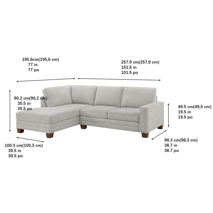 Thomasville, Sofá Seccional de Tela de 2 piezas con Chaise — Imagen 2 de 4