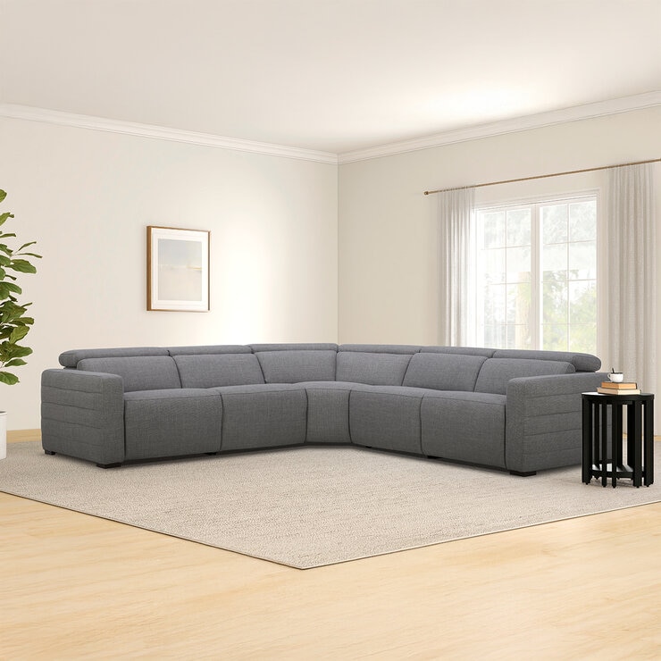 Aiden & Ivy, Sofá Seccional Reclinable de Tela con Sistema Eléctrico — Imagen 1 de 4