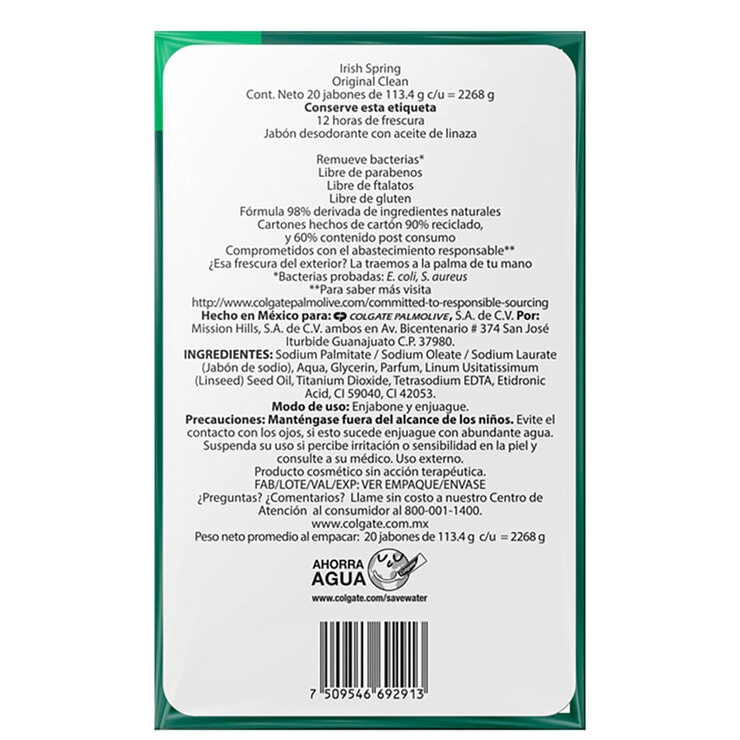 Irish Spring Jabón en Barra 20 pz de 113 gr — Imagen 2 de 4