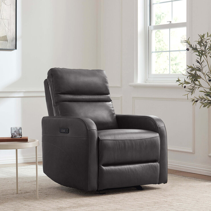 Gilmancreek Furniture, Sillón Reclinable de Piel con Sistema Eléctrico — Imagen 1 de 4